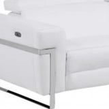 Two Piece Indoor White Italian Leather Five Person Seating Set - Homeroots - Flyclothing LLC