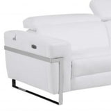Two Piece Indoor White Italian Leather Five Person Seating Set - Homeroots - Flyclothing LLC