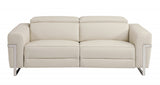 Two Piece Indoor Beige Italian Leather Five Person Seating Set - Homeroots