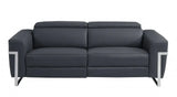 Three Piece Indoor Dark Gray Italian Leather Six Person Seating Set - Homeroots - Flyclothing LLC