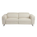 Three Piece Indoor Beige Italian Leather Six Person Seating Set - Homeroots - Flyclothing LLC