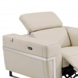 Three Piece Indoor Beige Italian Leather Six Person Seating Set - Homeroots - Flyclothing LLC