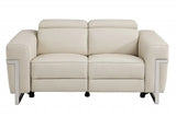 Two Piece Indoor Beige Italian Leather Five Person Seating Set - Homeroots - Flyclothing LLC