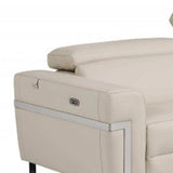 Two Piece Indoor Beige Italian Leather Five Person Seating Set - Homeroots - Flyclothing LLC