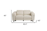 Two Piece Indoor Beige Italian Leather Five Person Seating Set - Homeroots - Flyclothing LLC
