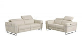 Two Piece Indoor Beige Italian Leather Five Person Seating Set - Homeroots - Flyclothing LLC