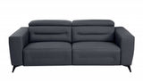 Three Piece Indoor Dark Gray Italian Leather Six Person Seating Set - Homeroots - Flyclothing LLC