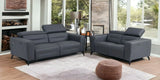 Two Piece Indoor Dark Gray Italian Leather Five Person Seating Set - Homeroots - Flyclothing LLC
