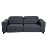 Two Piece Indoor Dark Gray Italian Leather Five Person Seating Set - Homeroots - Flyclothing LLC