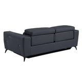Two Piece Indoor Dark Gray Italian Leather Five Person Seating Set - Homeroots - Flyclothing LLC