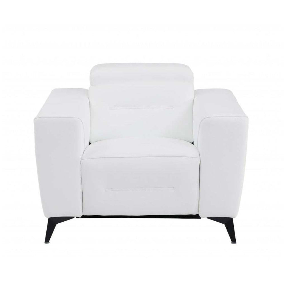 Three Piece Indoor White Italian Leather Six Person Seating Set - Homeroots - Flyclothing LLC