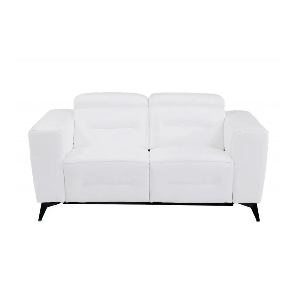 Three Piece Indoor White Italian Leather Six Person Seating Set - Homeroots - Flyclothing LLC