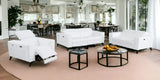 Three Piece Indoor White Italian Leather Six Person Seating Set - Homeroots - Flyclothing LLC