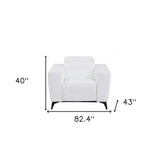 Three Piece Indoor White Italian Leather Six Person Seating Set - Homeroots - Flyclothing LLC