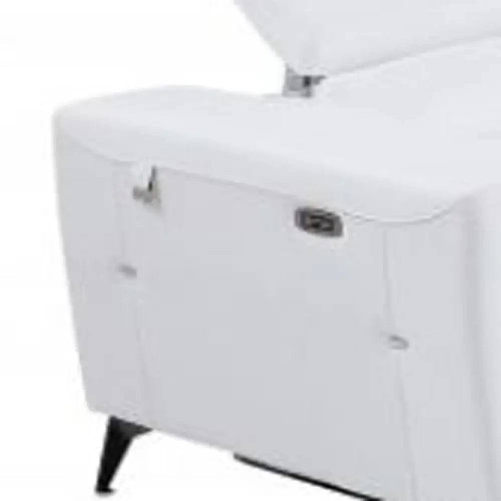 Three Piece Indoor White Italian Leather Six Person Seating Set - Homeroots - Flyclothing LLC