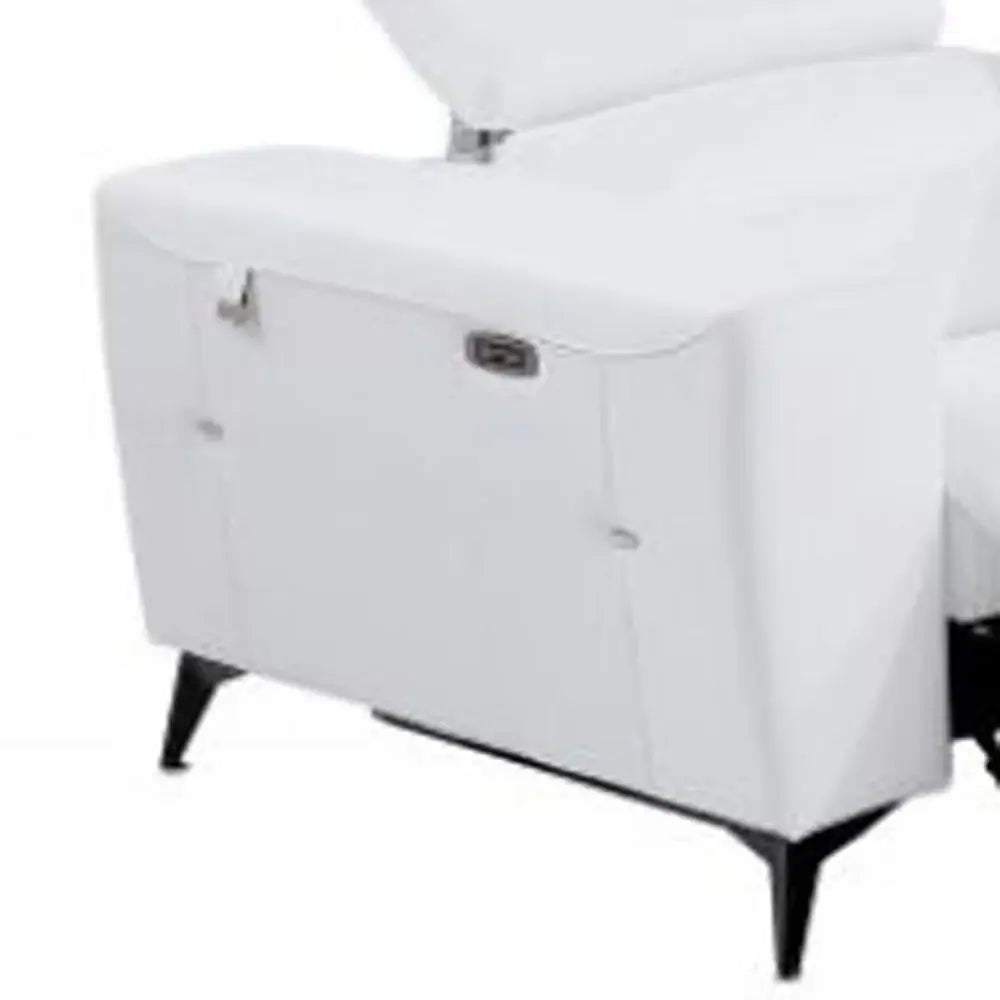 Three Piece Indoor White Italian Leather Six Person Seating Set - Homeroots - Flyclothing LLC