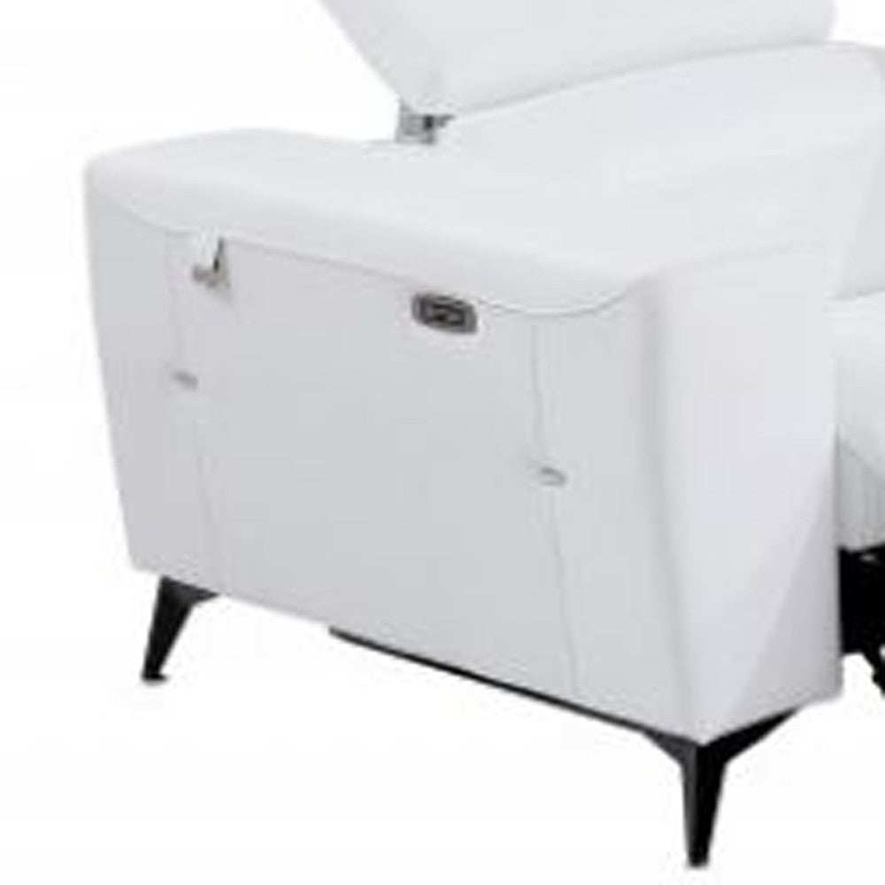 Three Piece Indoor White Italian Leather Six Person Seating Set - Homeroots - Flyclothing LLC