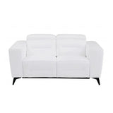 Two Piece Indoor White Italian Leather Five Person Seating Set - Homeroots - Flyclothing LLC