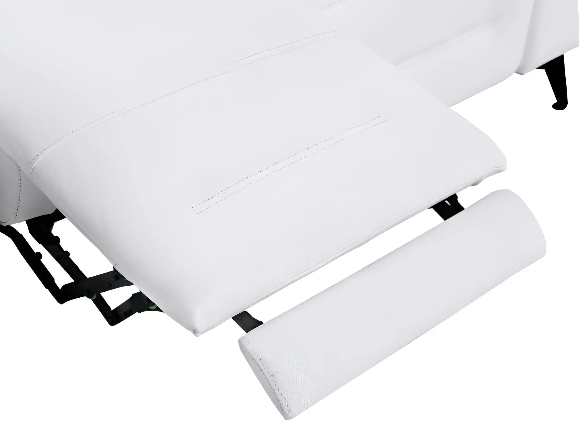 Two Piece Indoor White Italian Leather Five Person Seating Set - Homeroots - Flyclothing LLC