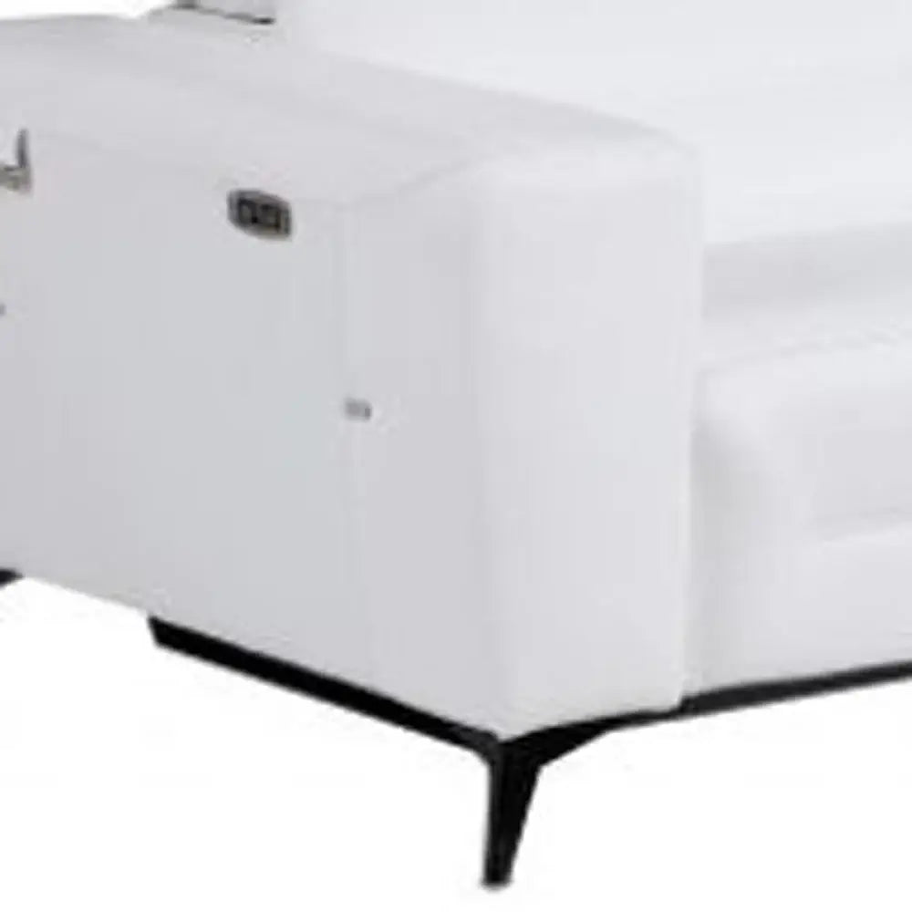 Two Piece Indoor White Italian Leather Five Person Seating Set - Homeroots - Flyclothing LLC
