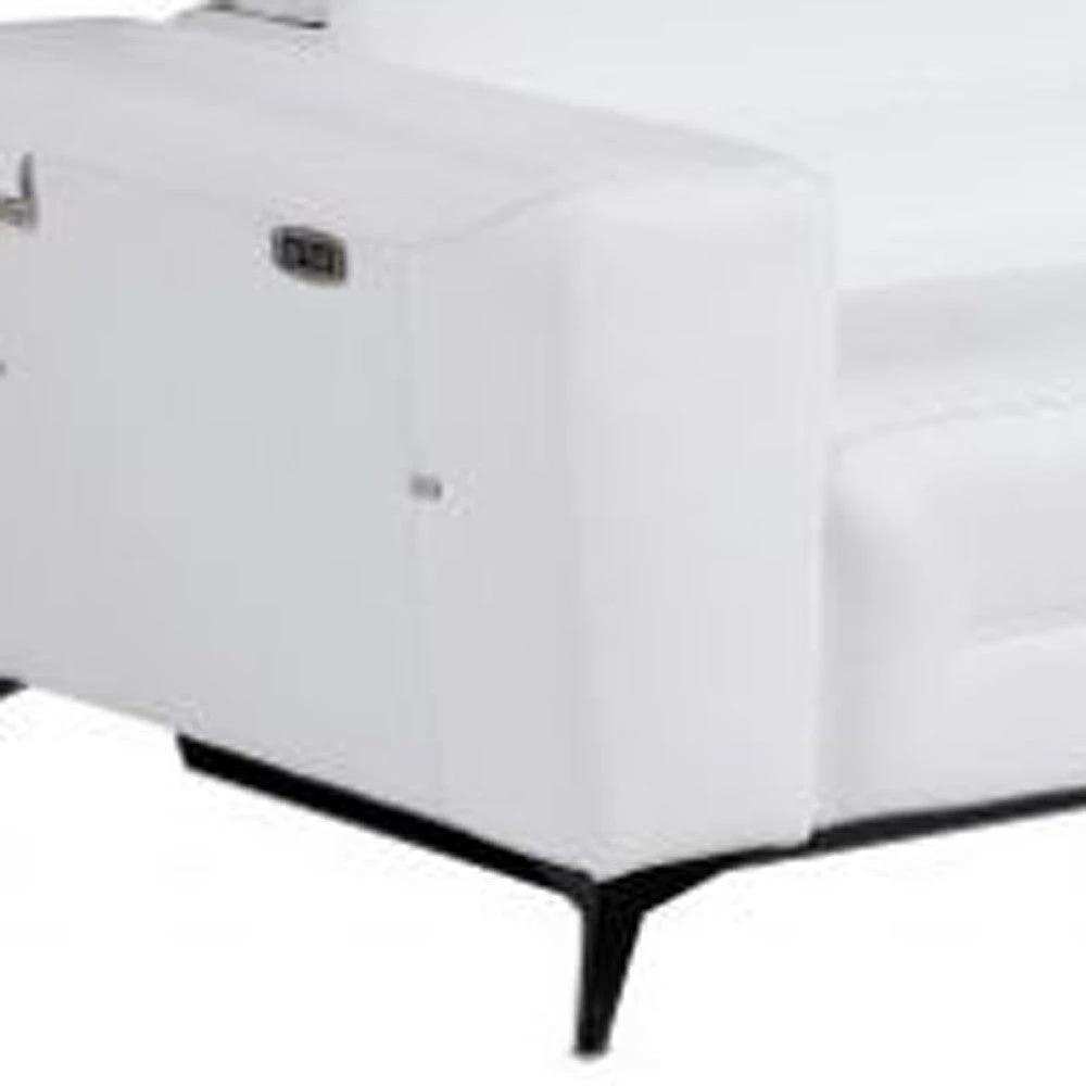 Two Piece Indoor White Italian Leather Five Person Seating Set - Homeroots - Flyclothing LLC