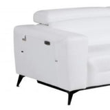 Two Piece Indoor White Italian Leather Five Person Seating Set - Homeroots - Flyclothing LLC