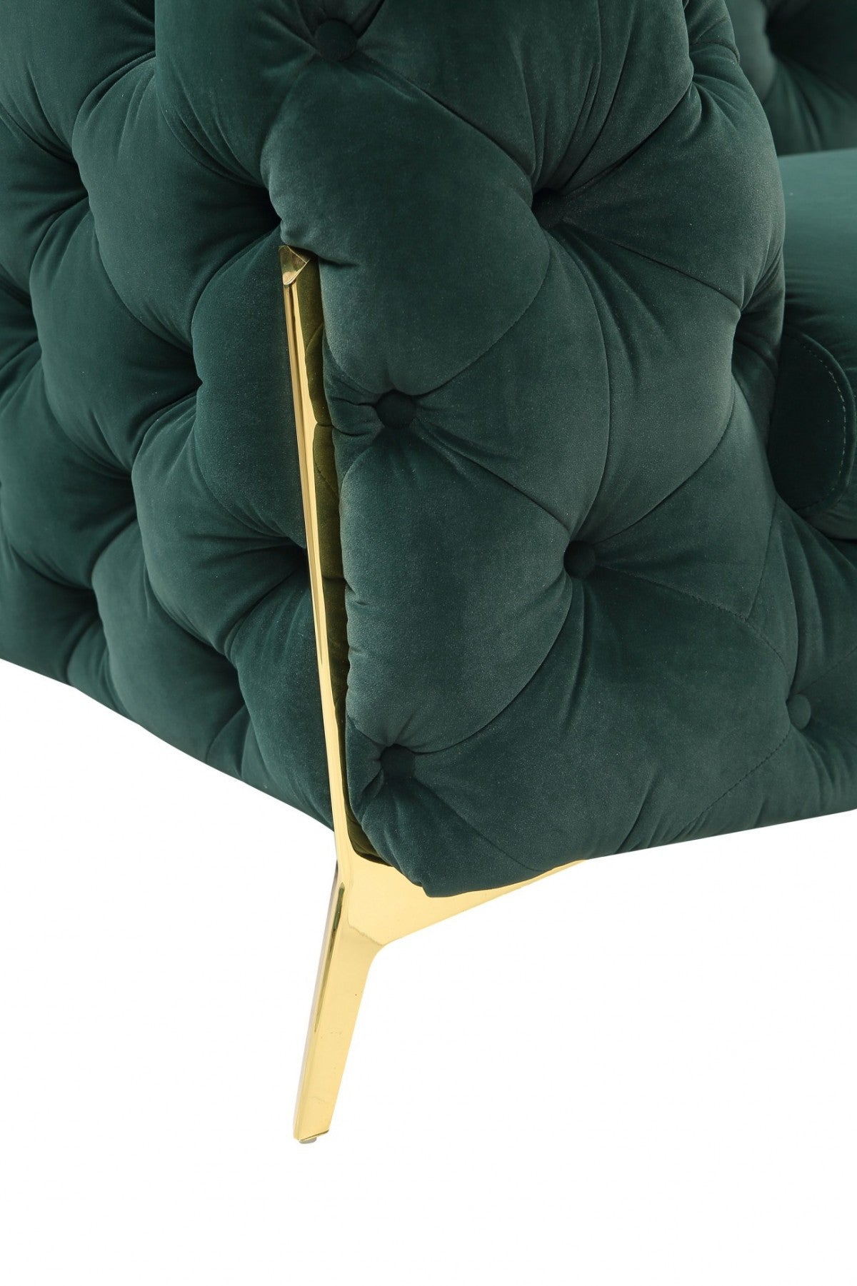 74" Emerald And Gold Velvet Loveseat - Homeroots - Flyclothing LLC