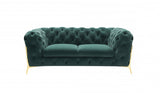 74" Emerald And Gold Velvet Loveseat - Homeroots - Flyclothing LLC