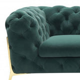 74" Emerald And Gold Velvet Loveseat - Homeroots - Flyclothing LLC