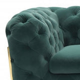 74" Emerald And Gold Velvet Loveseat - Homeroots - Flyclothing LLC