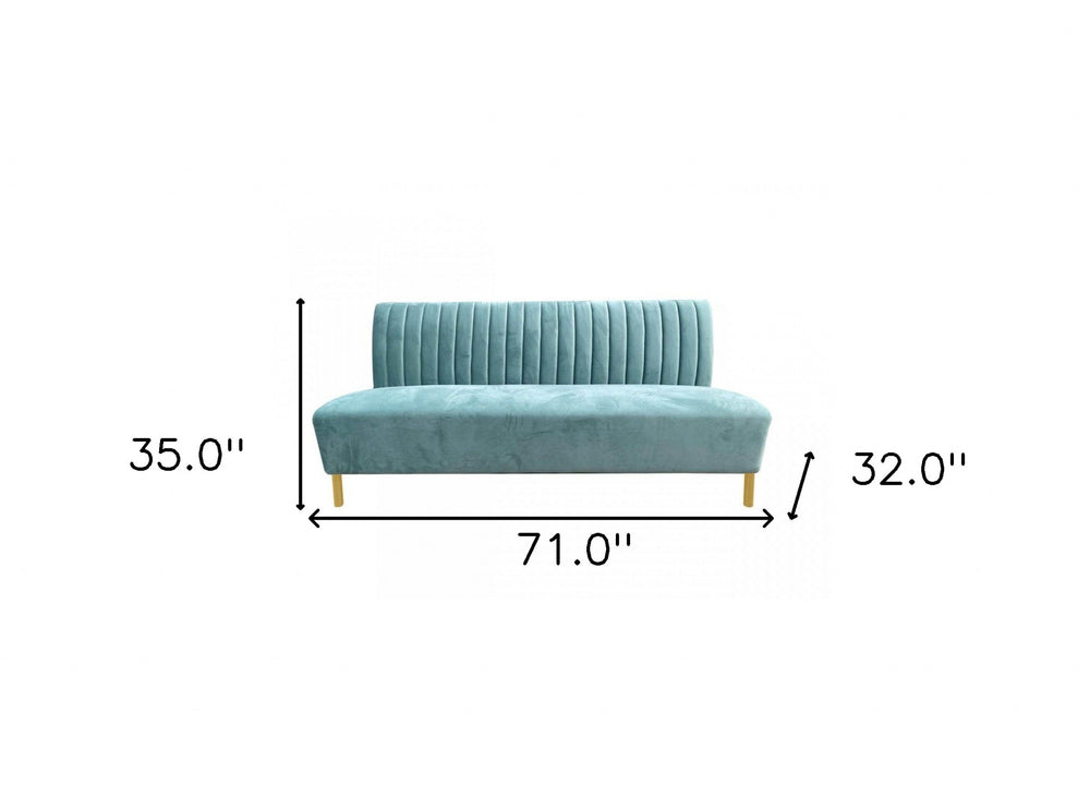 71" Light Gray Velvet Sofa With Gold Legs - Homeroots - Flyclothing LLC