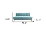 71" Light Gray Velvet Sofa With Gold Legs - Homeroots - Flyclothing LLC