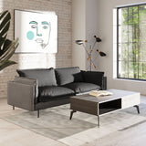 87" Dark Gray Polyester Blend Sofa With Silver Legs - Homeroots - Flyclothing LLC