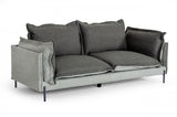 87" Dark Gray Polyester Blend Sofa With Silver Legs - Homeroots - Flyclothing LLC