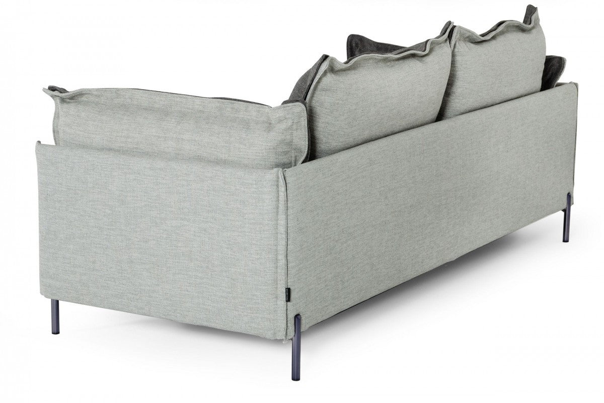 87" Dark Gray Polyester Blend Sofa With Silver Legs - Homeroots - Flyclothing LLC