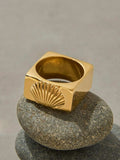 Vintage Shell Pattern Gold Signet Ring - Trendsi - Flyclothing LLC