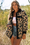 Leopard Button Up Long Sleeve Jacket - Trendsi - Flyclothing LLC