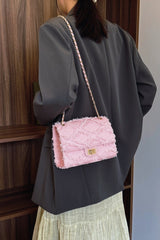 Raw Hem Denim Crossbody Bag - Trendsi