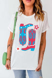 Boots Round Neck Short Sleeve T-Shirt - Trendsi - Flyclothing LLC