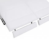 65" White And Silver Italian Leather Power Reclining Loveseat - Homeroots - Flyclothing LLC