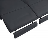 65" Gray And Black Italian Leather Power Reclining Loveseat - Homeroots - Flyclothing LLC