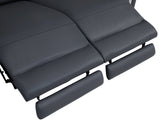 83" Dark Gray Italian Leather USB Reclining Sofa With Silver Legs - Homeroots - Flyclothing LLC