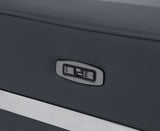 83" Dark Gray Italian Leather USB Reclining Sofa With Silver Legs - Homeroots