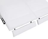 83" White Italian Leather USB Reclining Sofa With Chrome Legs - Homeroots - Flyclothing LLC
