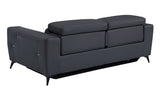 83" Gray Italian Leather USB Reclining Sofa With Black Legs - Homeroots - Flyclothing LLC
