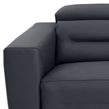 83" Gray Italian Leather USB Reclining Sofa With Black Legs - Homeroots - Flyclothing LLC