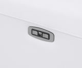 83" White Italian Leather USB Reclining Sofa With Black Legs - Homeroots - Flyclothing LLC