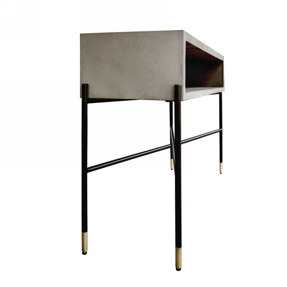 45" Gray and Black Concrete Console Table With Shelves - Homeroots - Flyclothing LLC