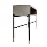 45" Gray and Black Concrete Console Table With Shelves - Homeroots - Flyclothing LLC