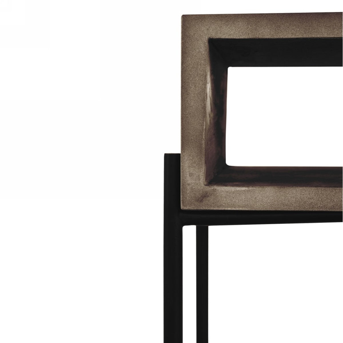 45" Gray and Black Concrete Console Table With Shelves - Homeroots - Flyclothing LLC